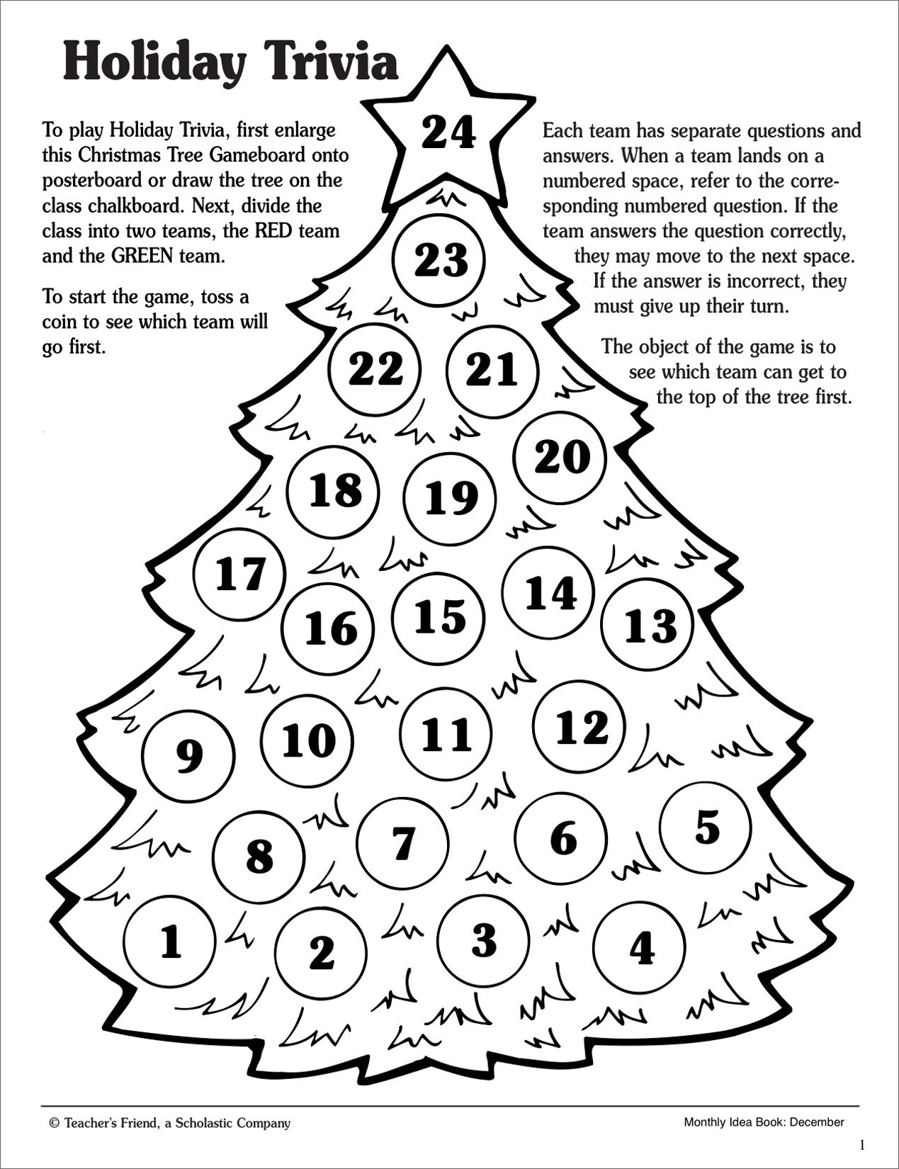 Christmas Holiday Trivia Game Scholastic Printables Free