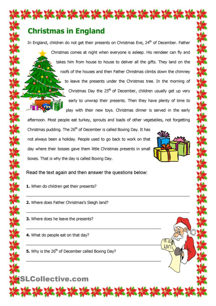 Christmas In England | Christmas Reading Comprehension