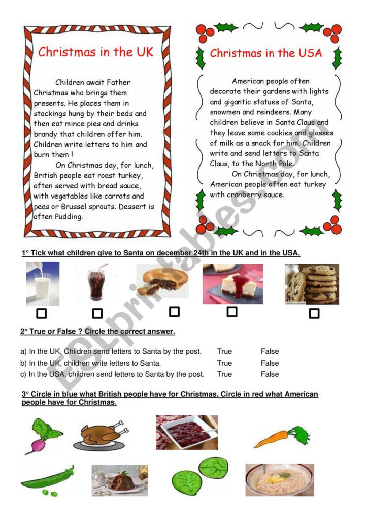 Christmas In The Uk And In The Usa   Esl Worksheetbouh17