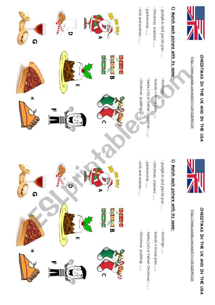 Christmas In The Usa And Uk   Esl Worksheetemilie028