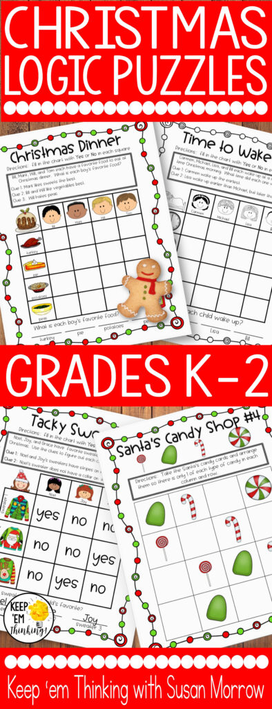 Christmas Logic Puzzles Gr. 1 3: Beginning Logic Puzzles