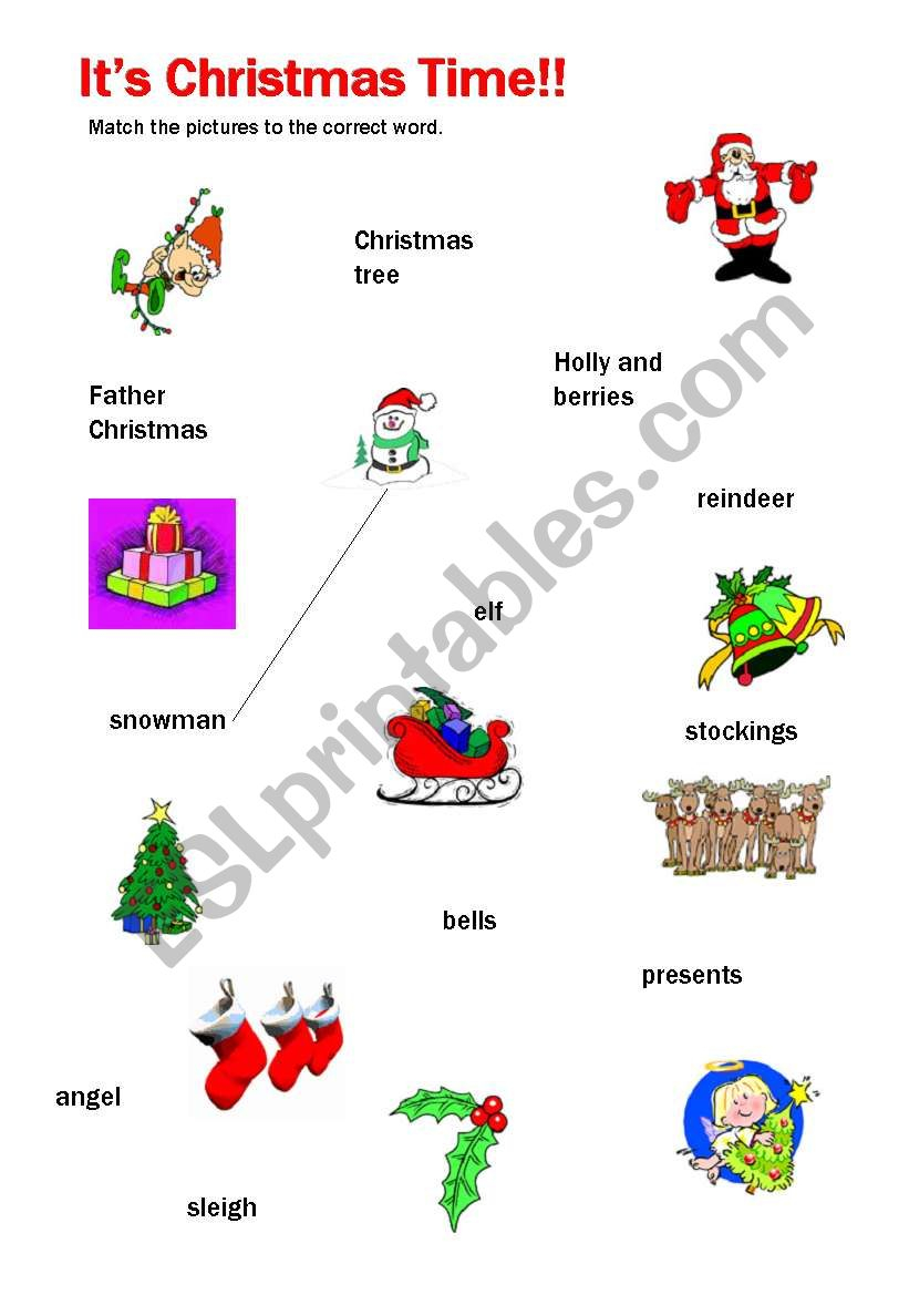 Christmas Matching Worksheet For Kindergarten christmas-matching-worksheet-for-kindergarten