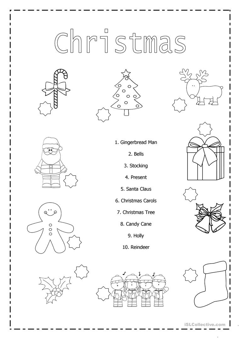 Christmas Matching - English Esl Worksheets For Distance