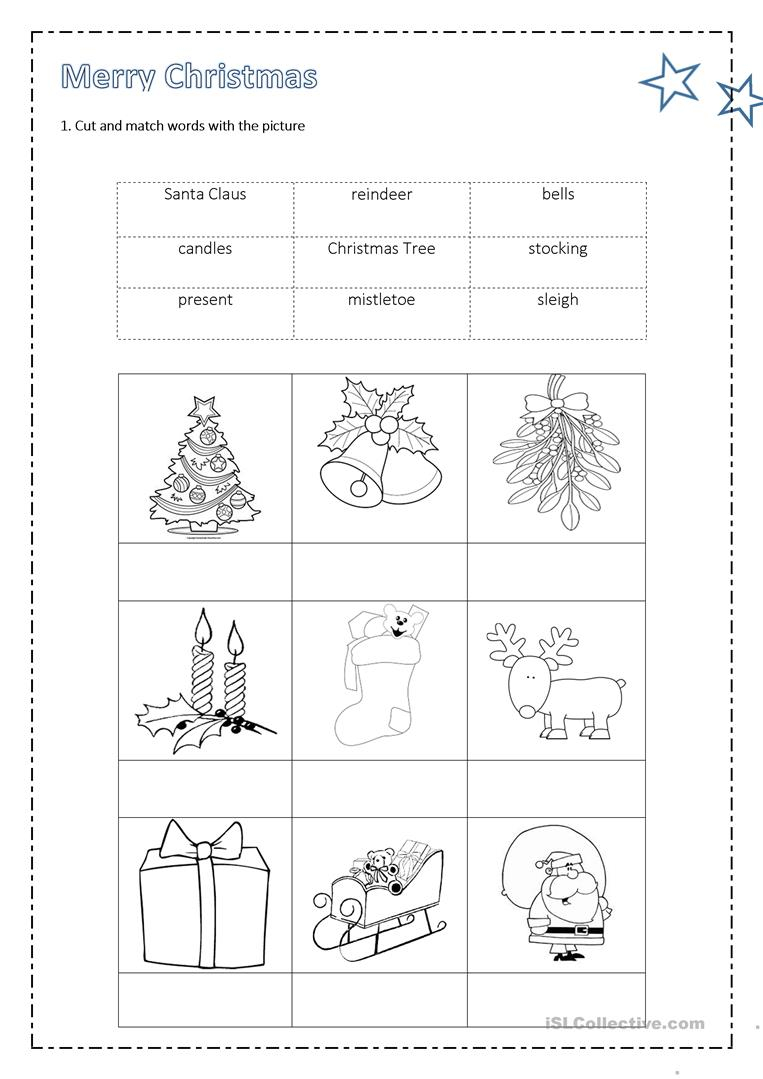 Christmas Matching - English Esl Worksheets For Distance