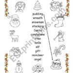 Christmas Matching Words To Pictures   Esl Worksheetfleur