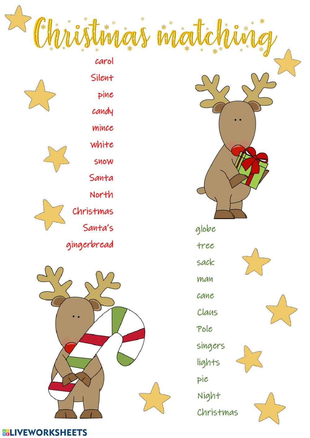 Christmas Matching Worksheet