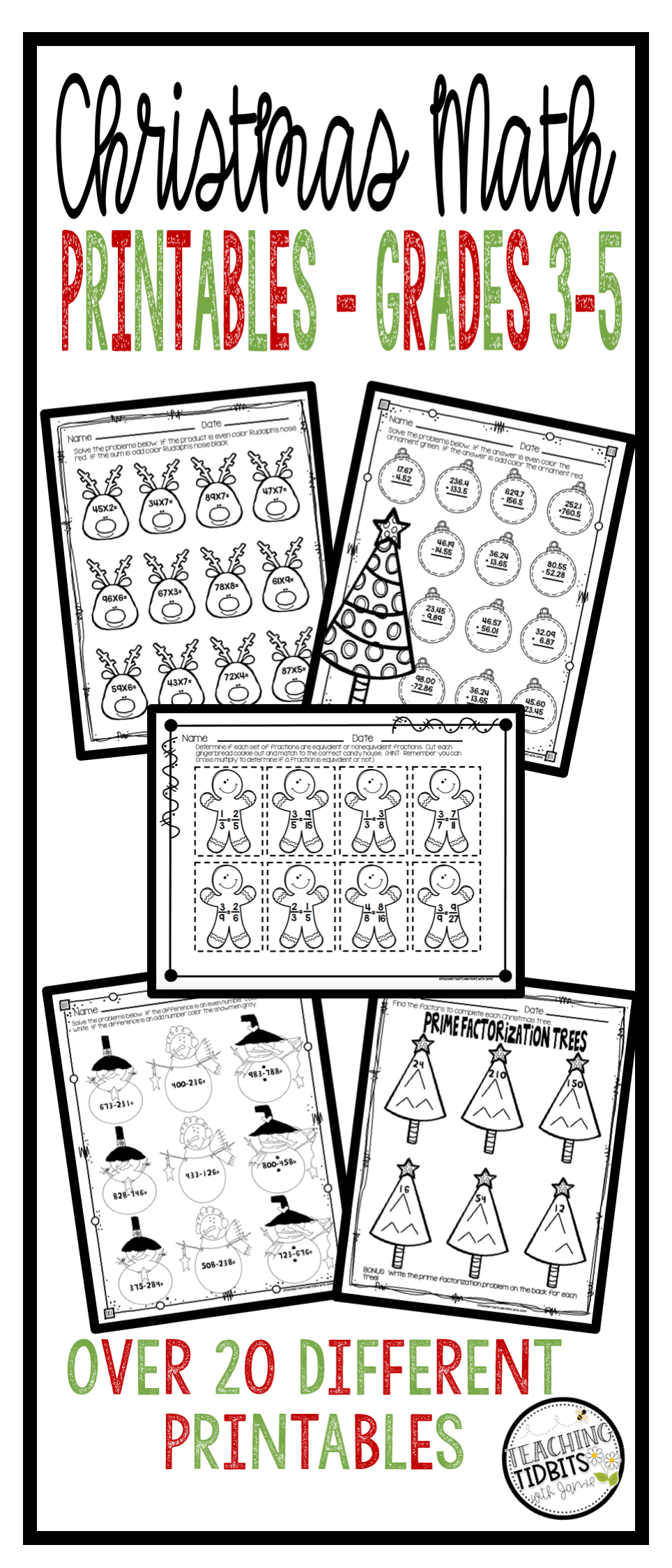 Christmas Math, Christmas Math Worksheets, Christmas Math