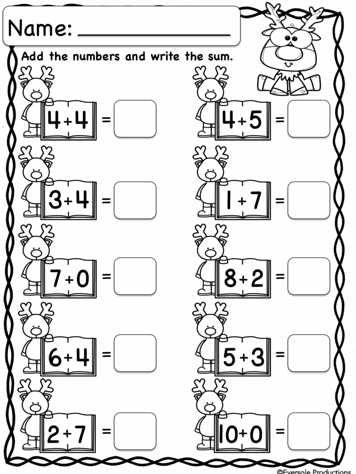 Christmas Math | Kindergarten Math Worksheets, Kindergarten