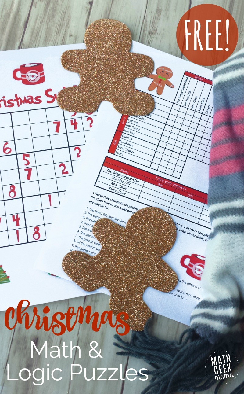 Christmas Math Puzzles For Kids {Free!}