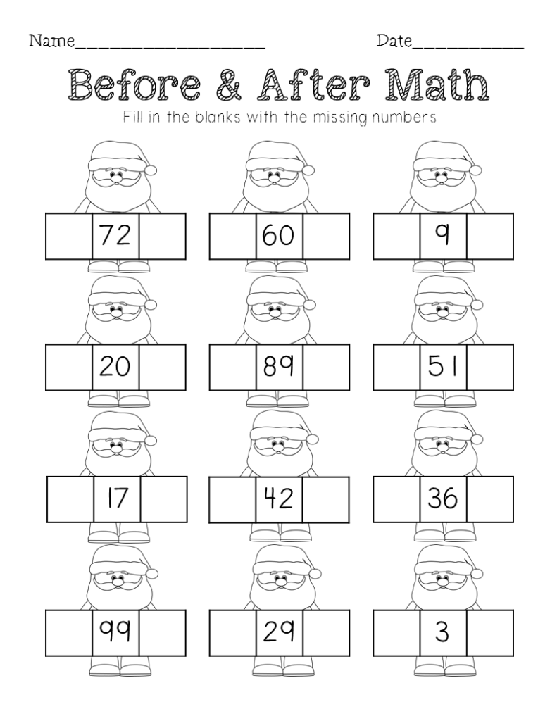 Christmas Math   Sequencing, Missing Number, Counting On