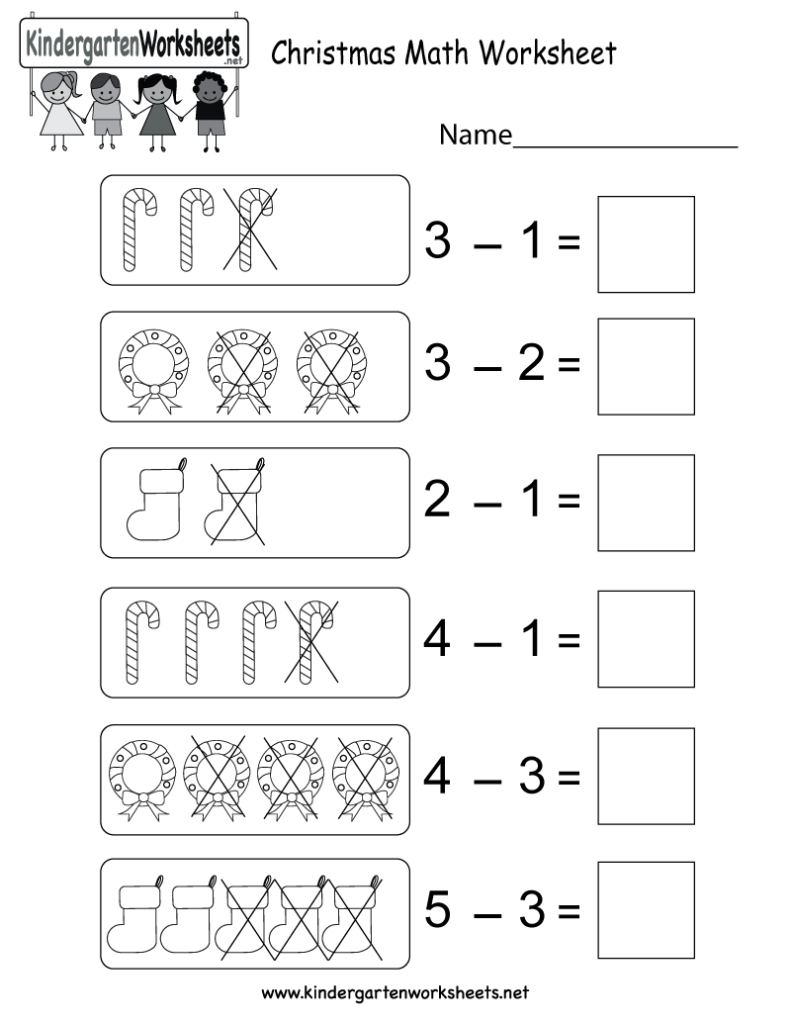 Christmas Math Worksheet   Free Kindergarten Holiday