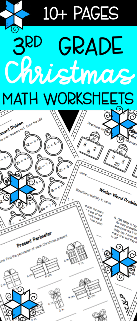 Christmas Math Worksheets For 3Rd Grade   Multiplication