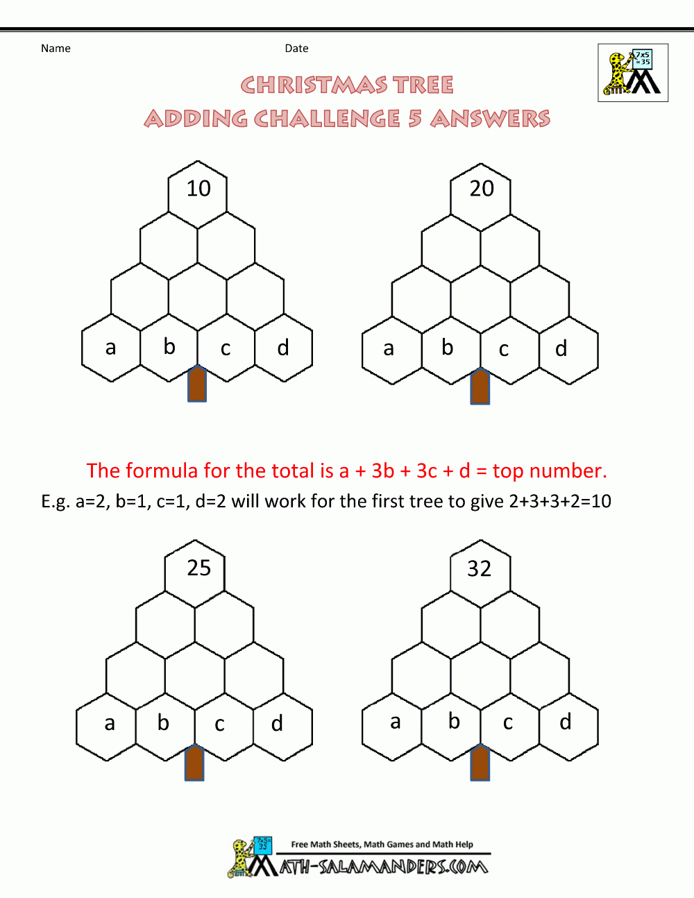 Christmas Math Worksheets (Harder)