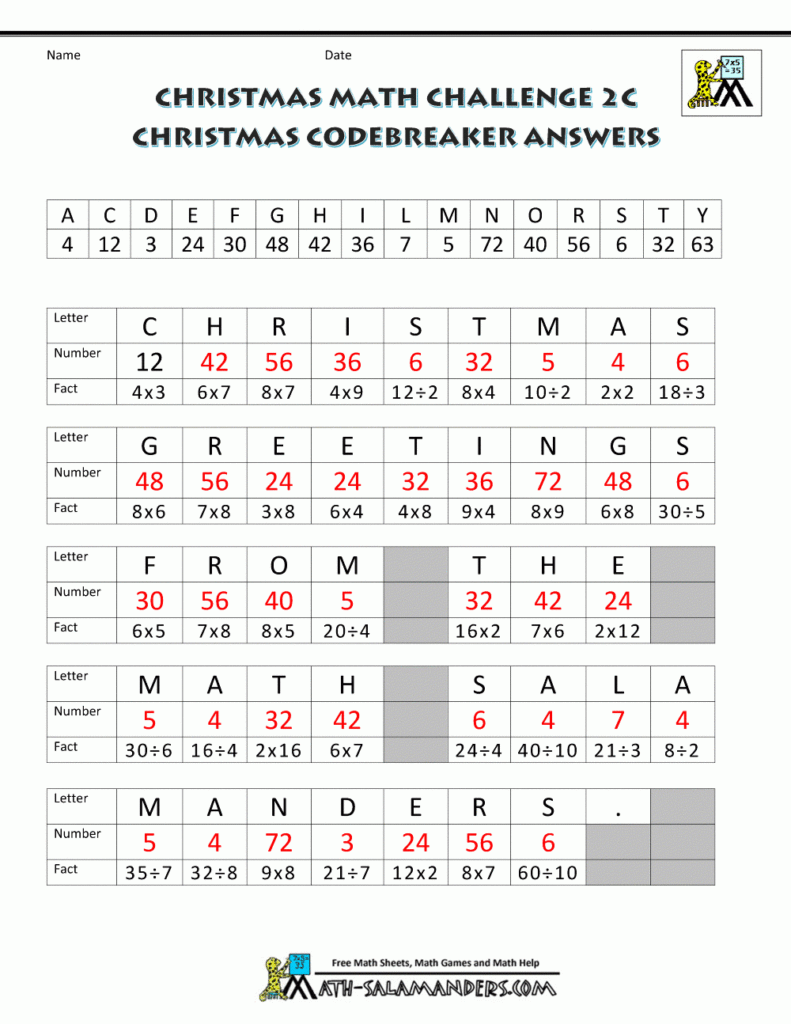 Christmas Math Worksheets (Harder)