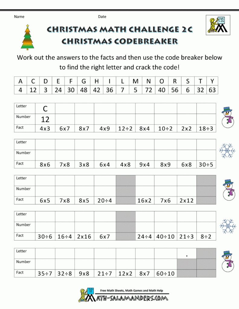 Christmas Math Worksheets (Harder)