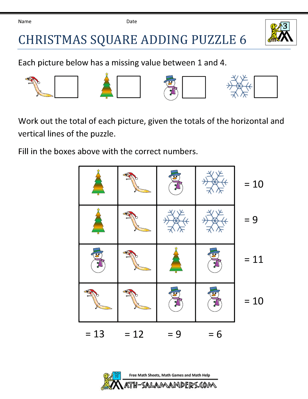 Christmas Maths Worksheets Year 10 | Mkaqkw