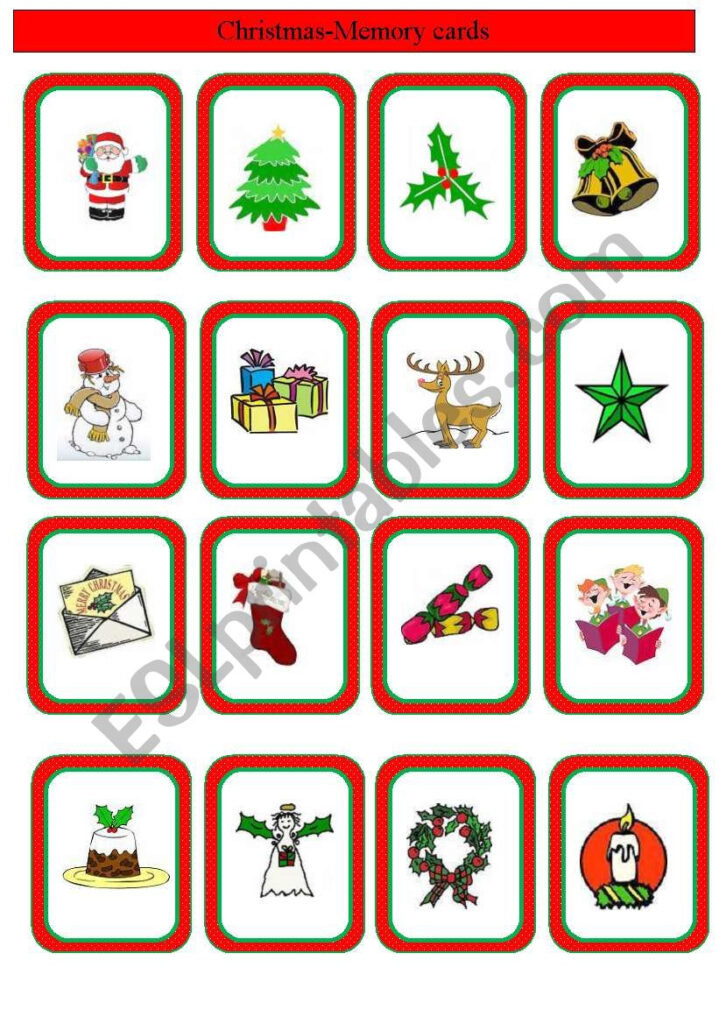 Christmas Memory Cards   Esl Worksheetrotkappe