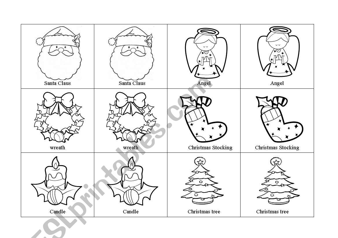 Christmas Memory Game - Esl Worksheetrenate Oliveira
