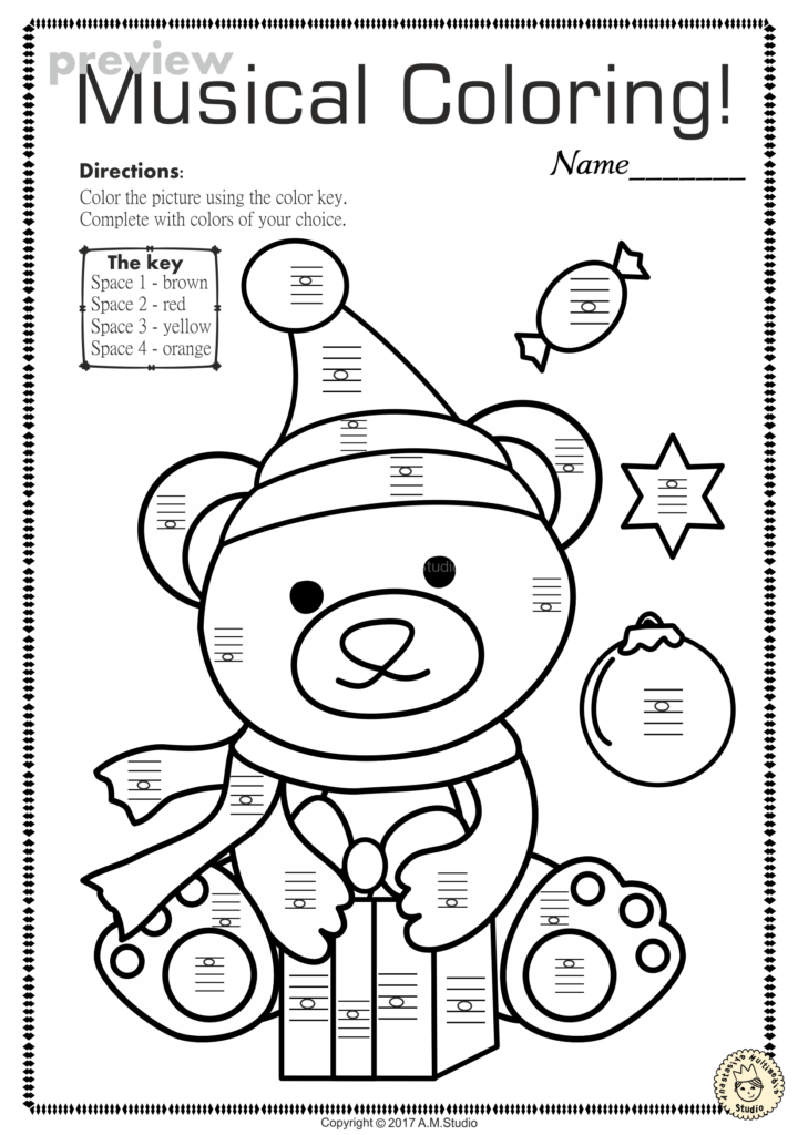 Christmas Music Worksheets Lines Spaces High Low Anastasiya