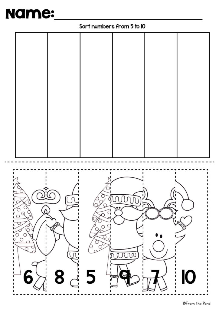 Christmas Number Line Puzzles | Christmas Worksheets