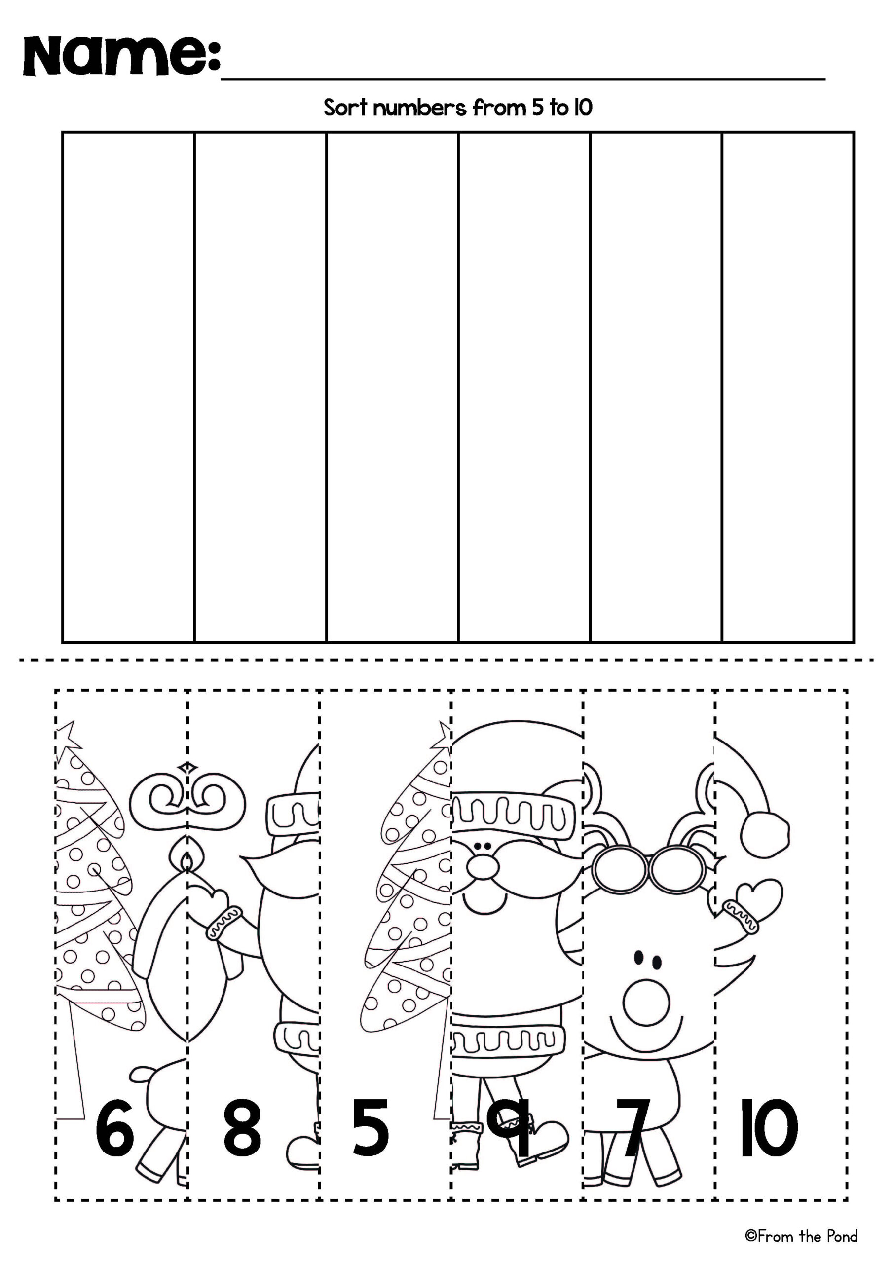 Christmas Number Line Puzzles | Christmas Worksheets