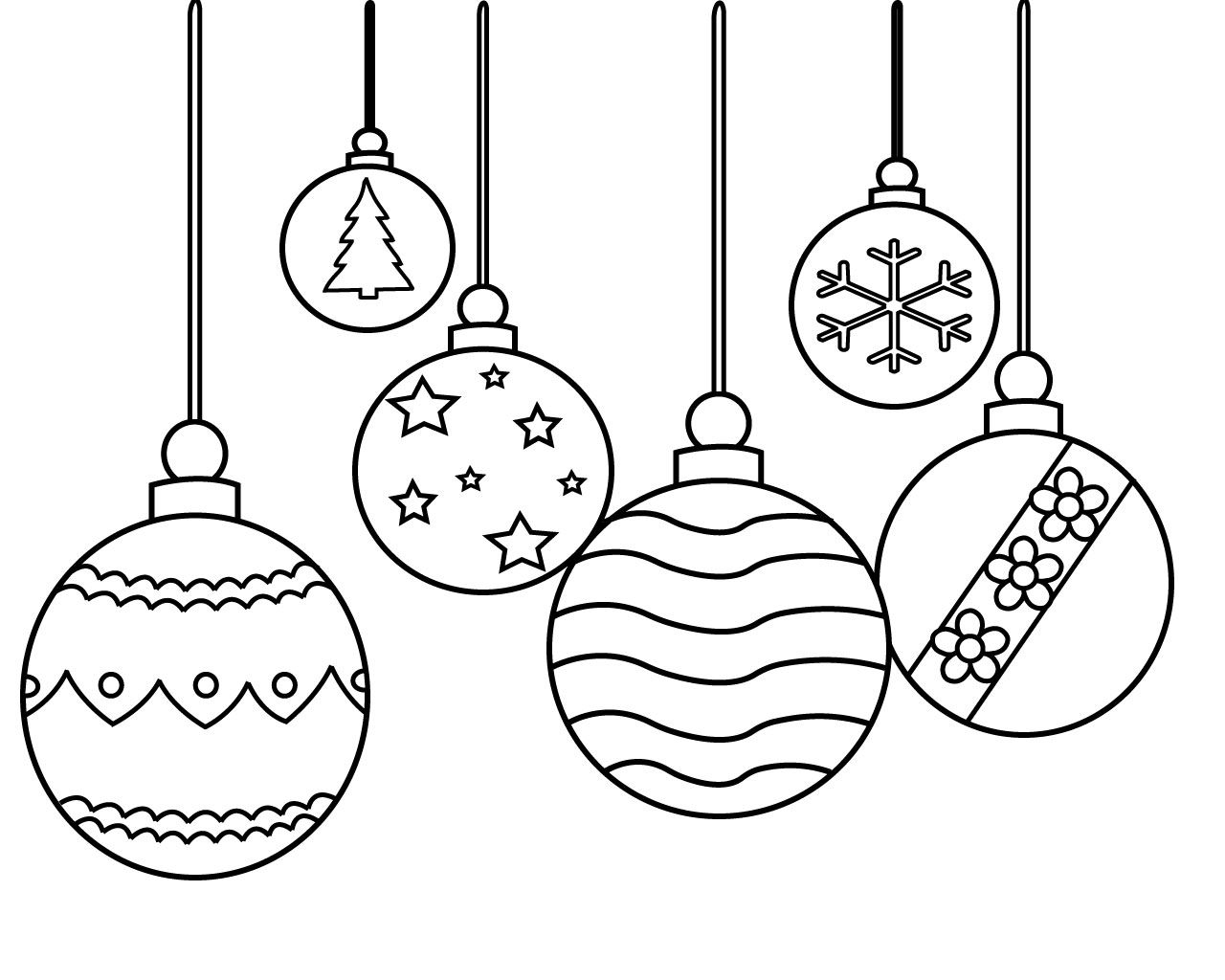 Christmas Ornament Coloring Pages Copy For Kids Free Easy