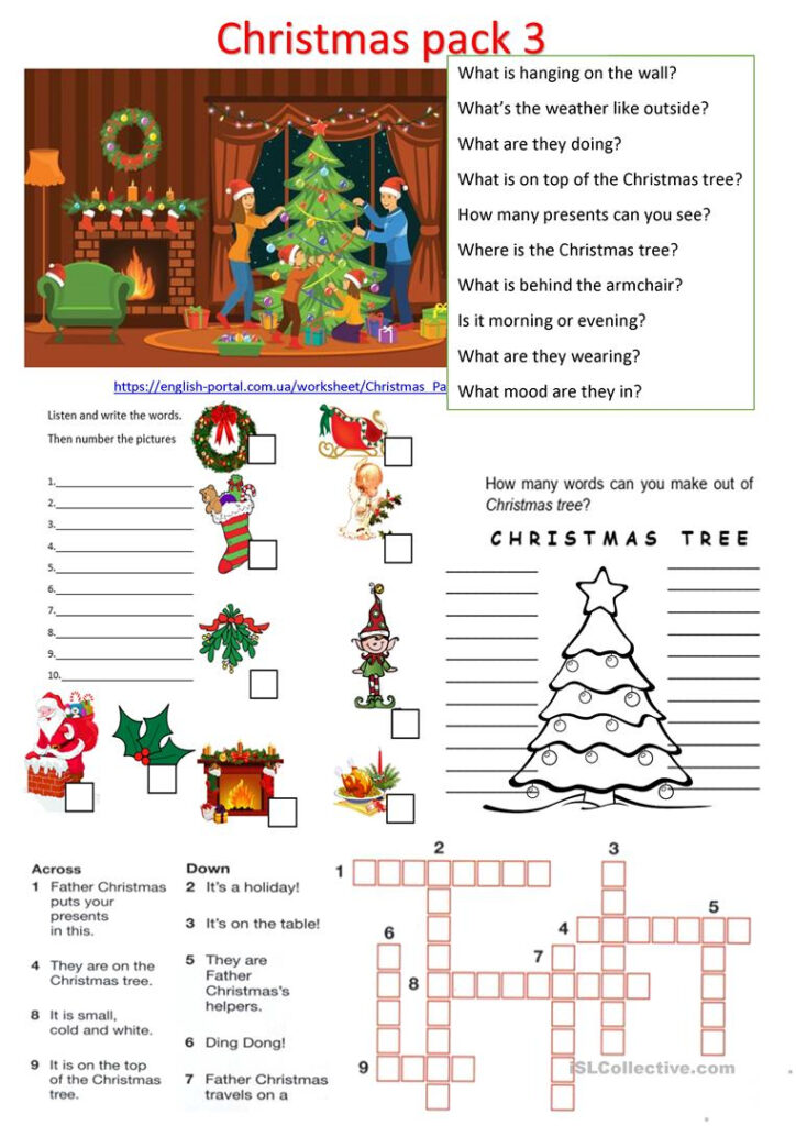 Christmas Pack 3. Speaking, Listening, Spelling And More