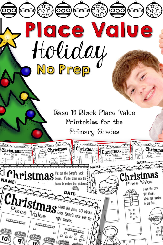 Christmas Place Value ~ Base 10 Blocks Comes With 10 Festive