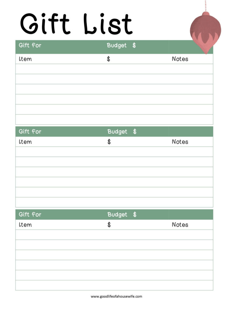 Christmas Printables And Budget Planner – Good Life Of A