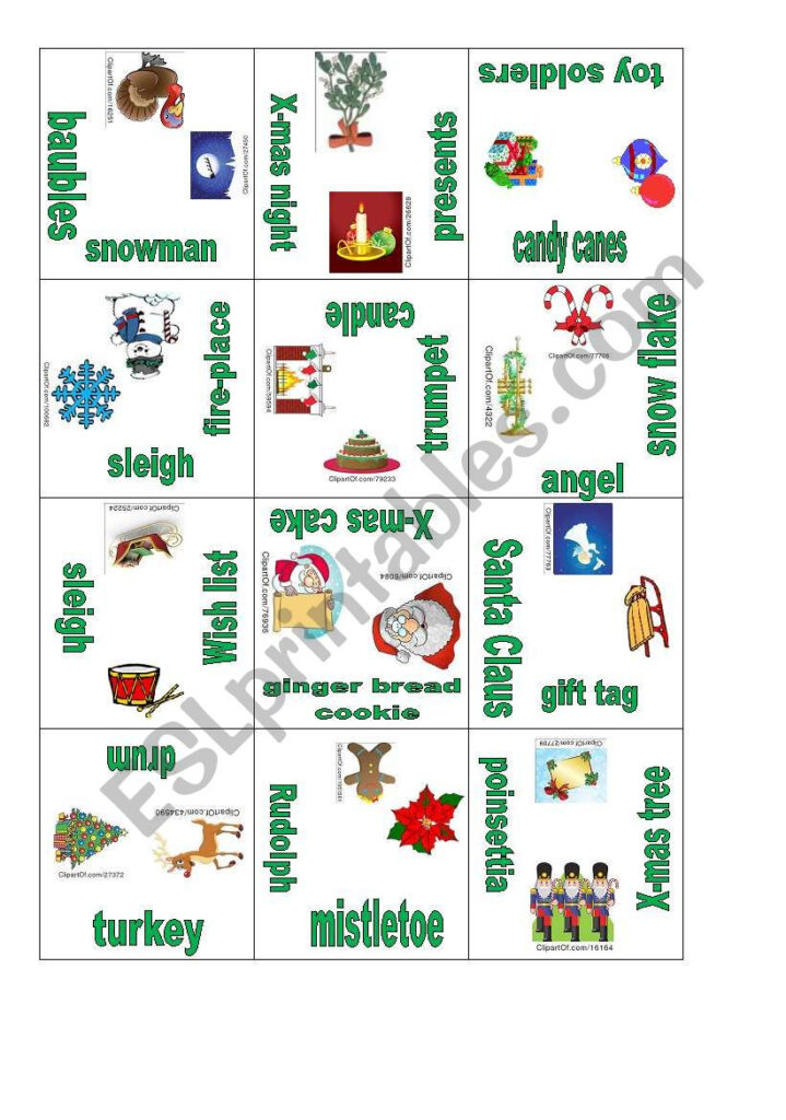 Christmas Puzzle   Esl Worksheetellen Mine