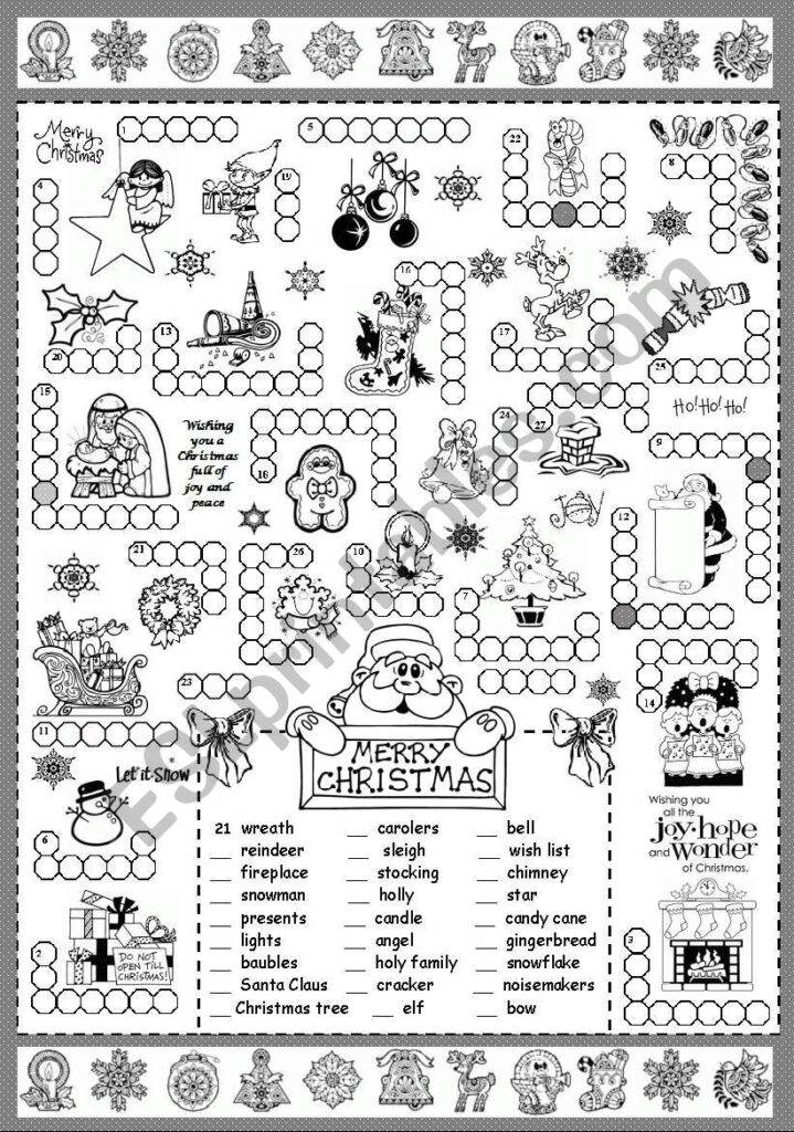Christmas Puzzle   Esl Worksheetsilvanija