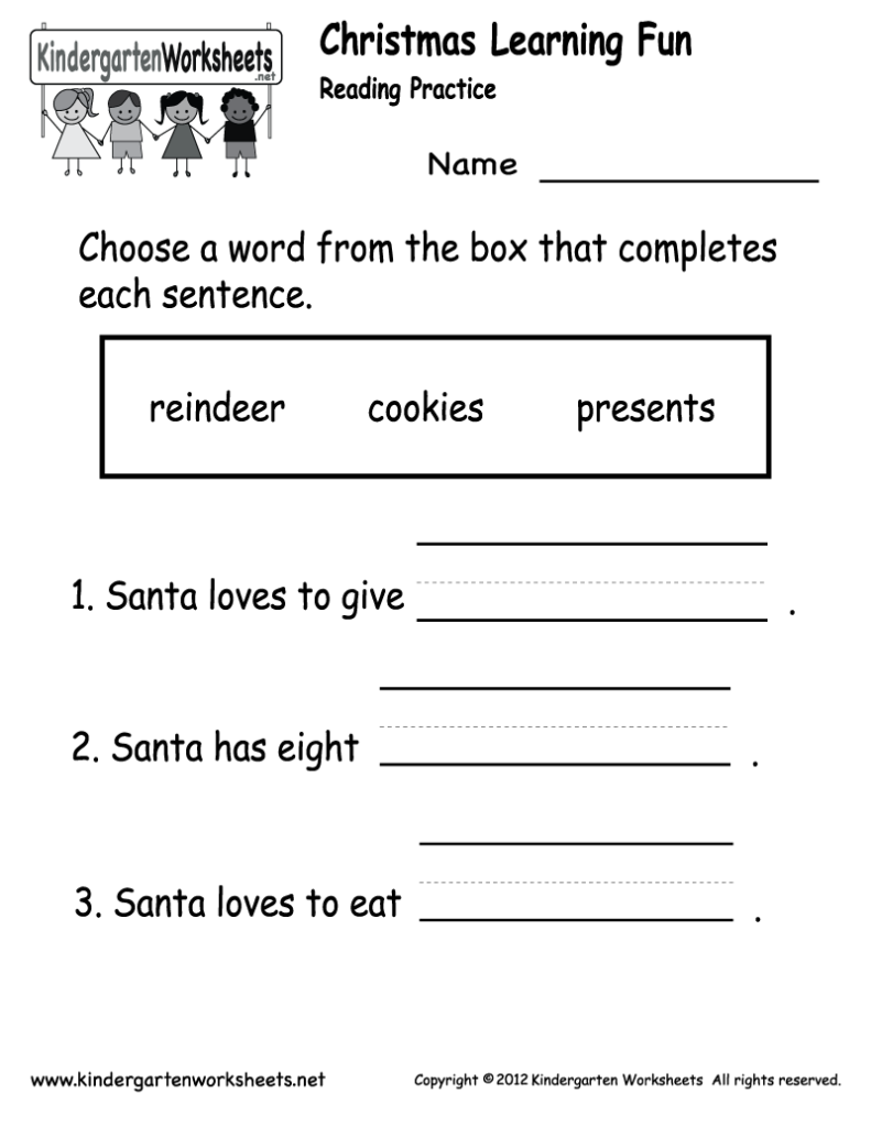 Christmas Reading Worksheet Free Kindergarten Holiday Christmas Reading Worksheet Free Kindergarten Holiday