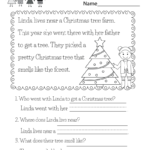 Christmas Reading Worksheet   Free Kindergarten Holiday