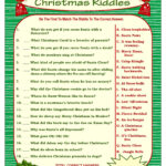 Christmas Riddle Game, Diy Holiday Party Game, Printable