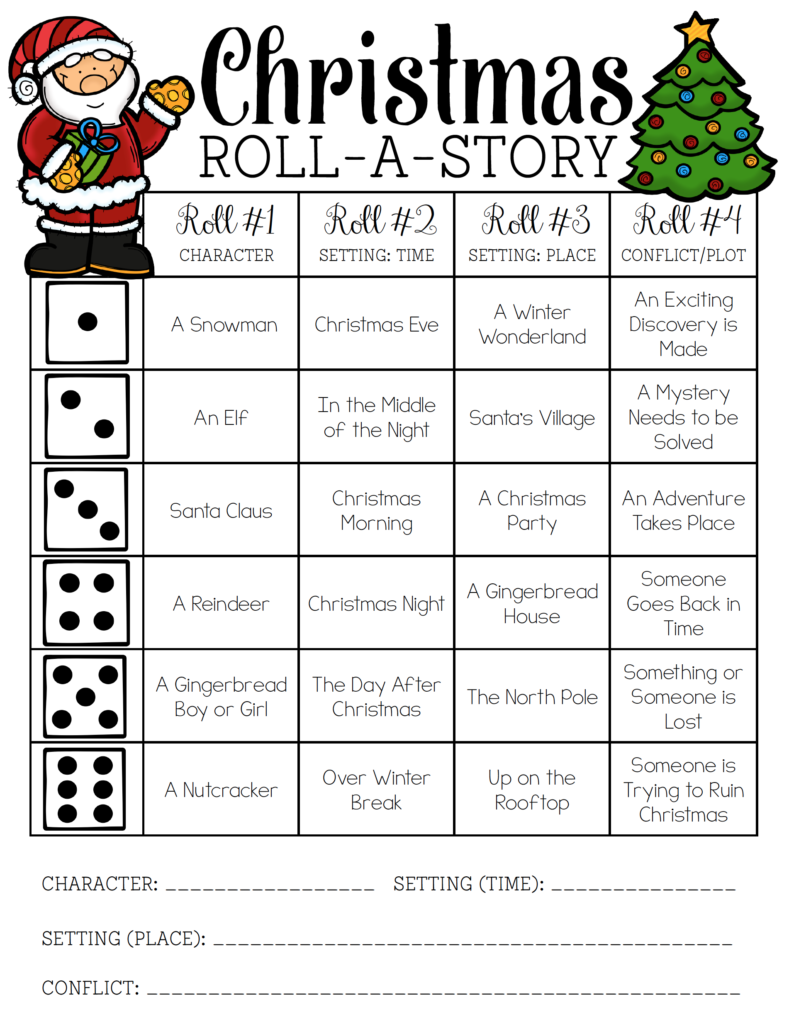 Christmas Roll A Story | Christmas Writing, Christmas