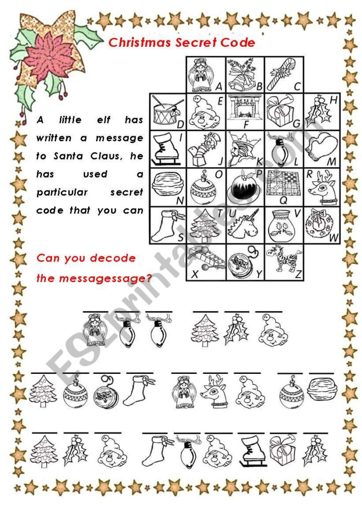 Christmas Secret Code   Esl Worksheetchiaretta