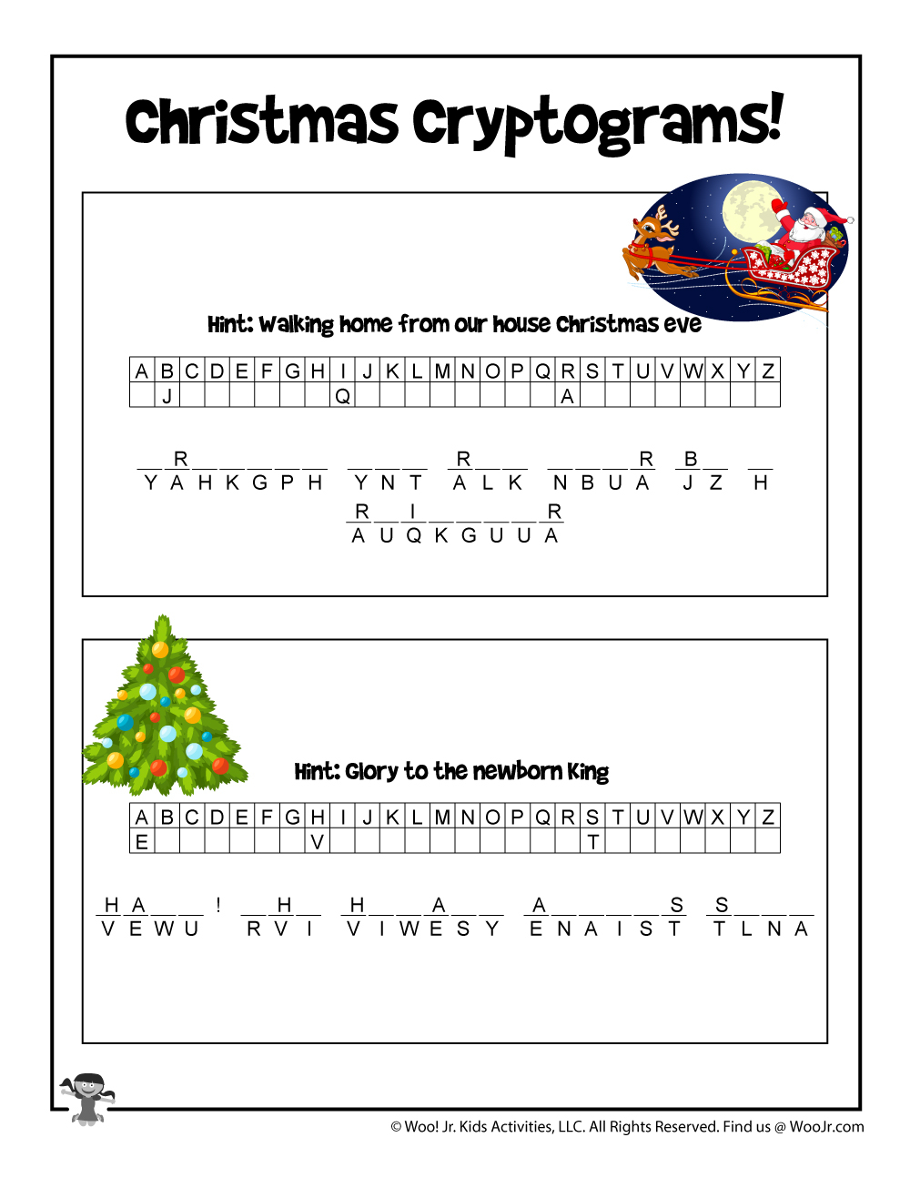 Christmas Secret Code Puzzle | Woo! Jr. Kids Activities