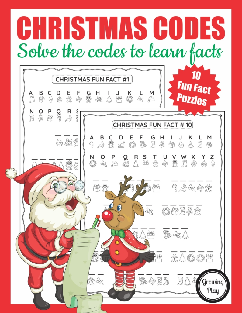 Christmas Secret Code Worksheet - Free Printable - Growing Play