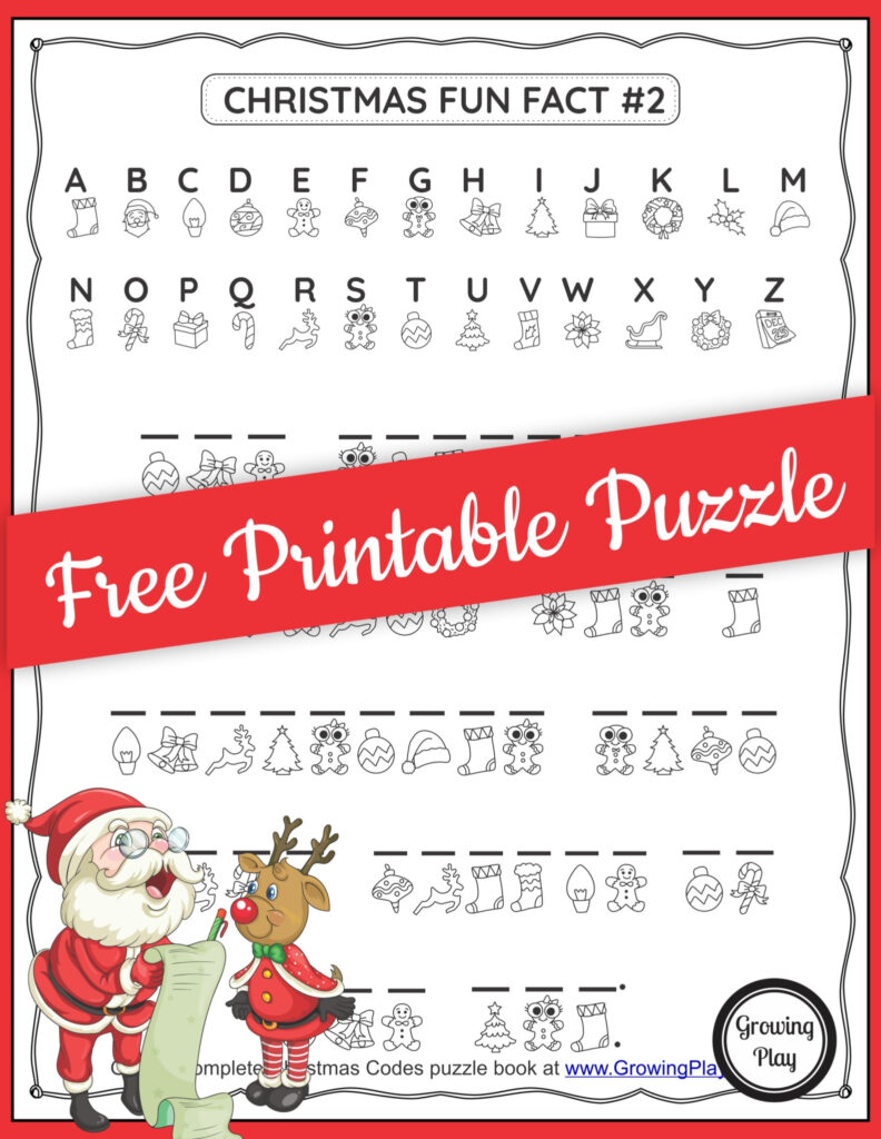 Christmas Secret Code Worksheet   Free Printable   Growing Play