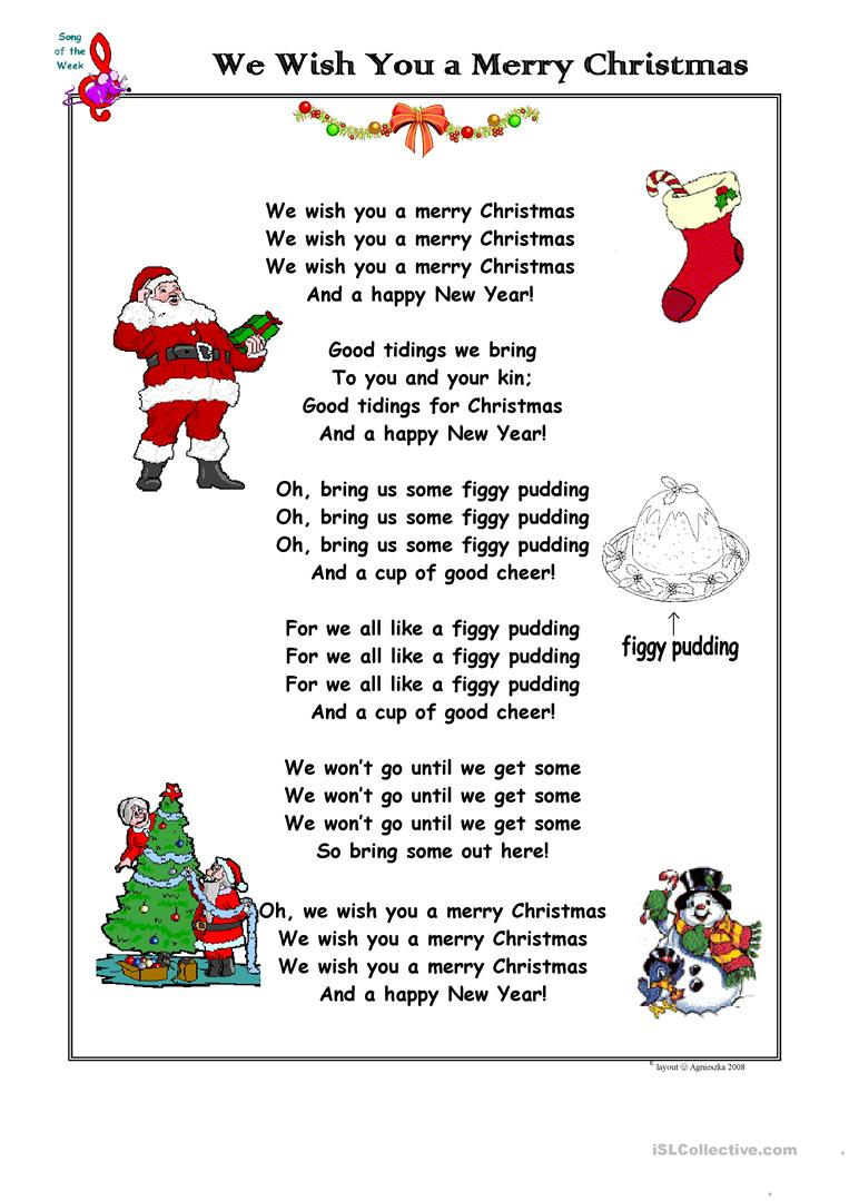 Christmas Song We Wish You A Merry Christmas - English Esl