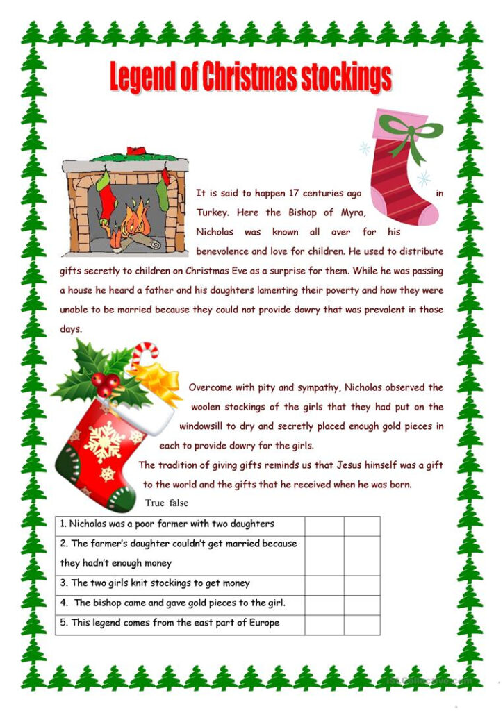 Christmas Stockings   English Esl Worksheets For Distance