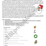 Christmas Story   Esl Worksheetsilviana S