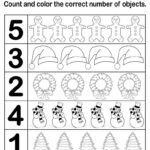 Christmas Themed "count And Color" Worksheets (3 Printable
