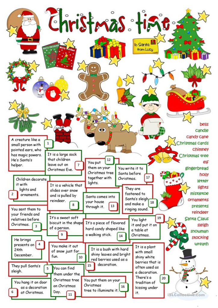 Christmas Time   English Esl Worksheets For Distance