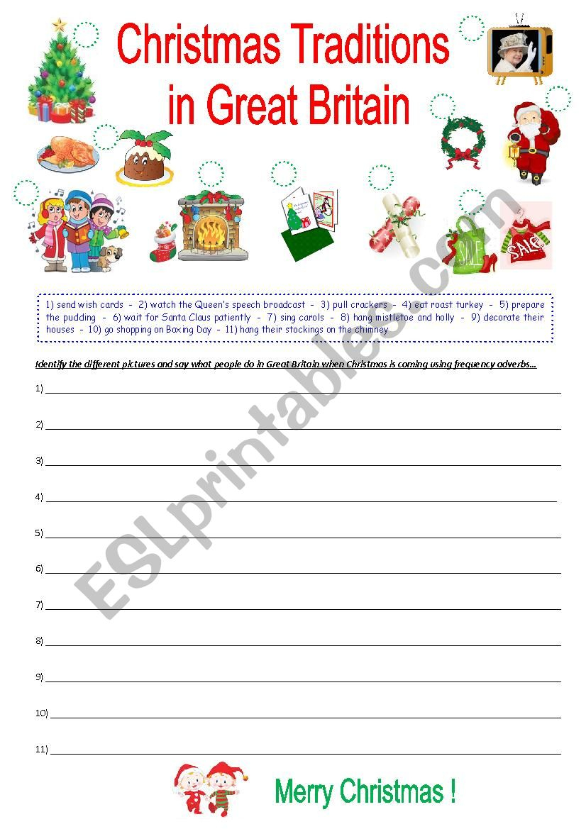 Christmas Traditions In Great Britain - Esl Worksheetkrysstl