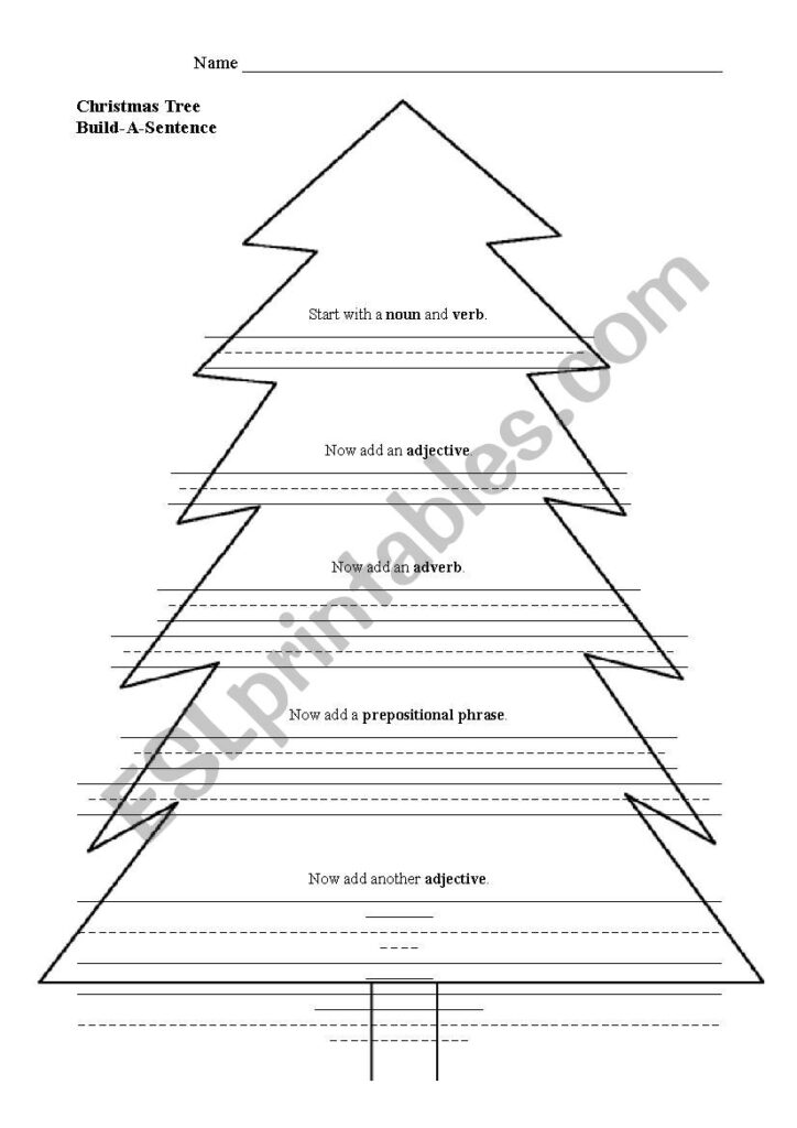 Christmas Tree Build A Sentence   Esl Worksheetkiverson