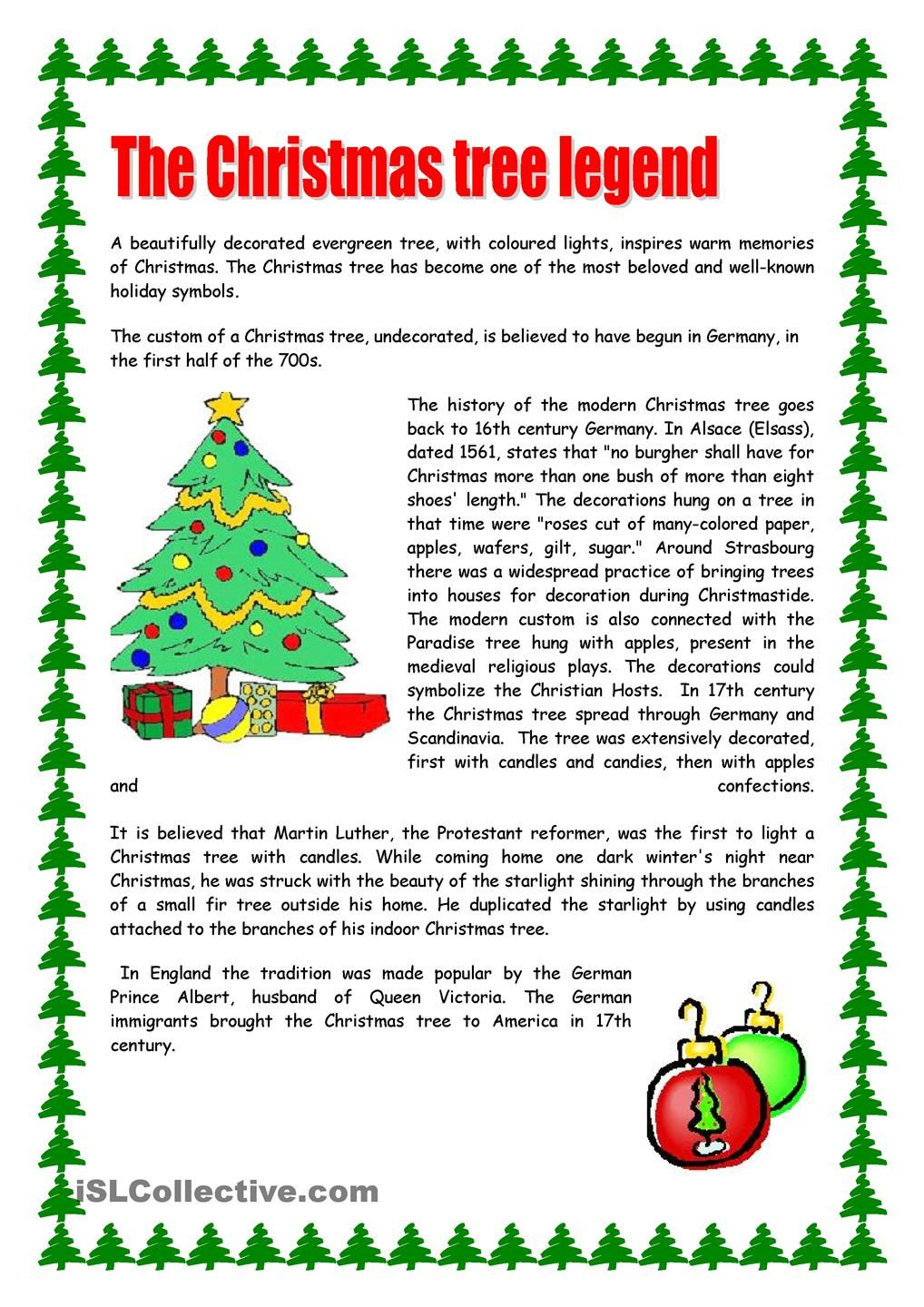 Holiday English Worksheets