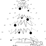 Christmas Tree Decorating And Gifts Dot To Dot Printable