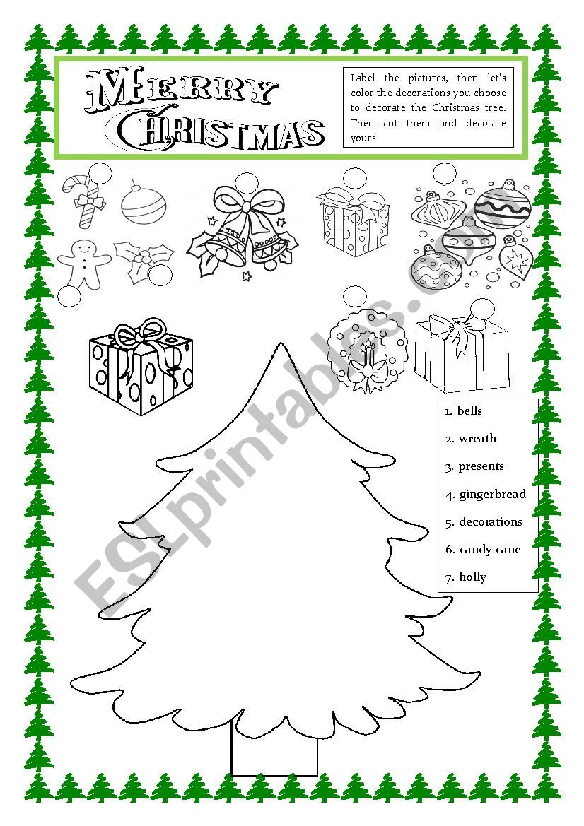 Christmas Tree Making - Esl Worksheetvuthithanhtam