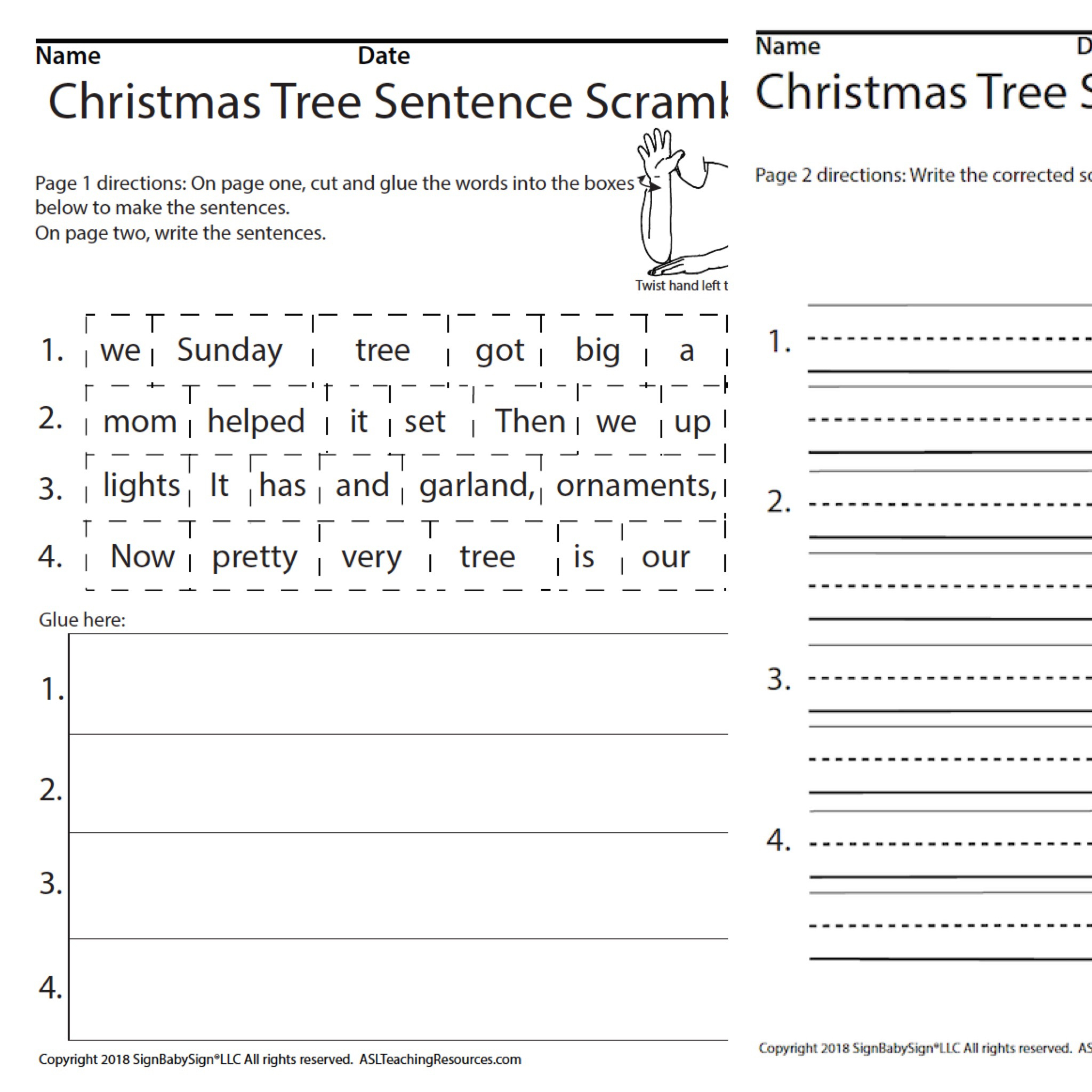 Christmas Tree Scrambled Sentences